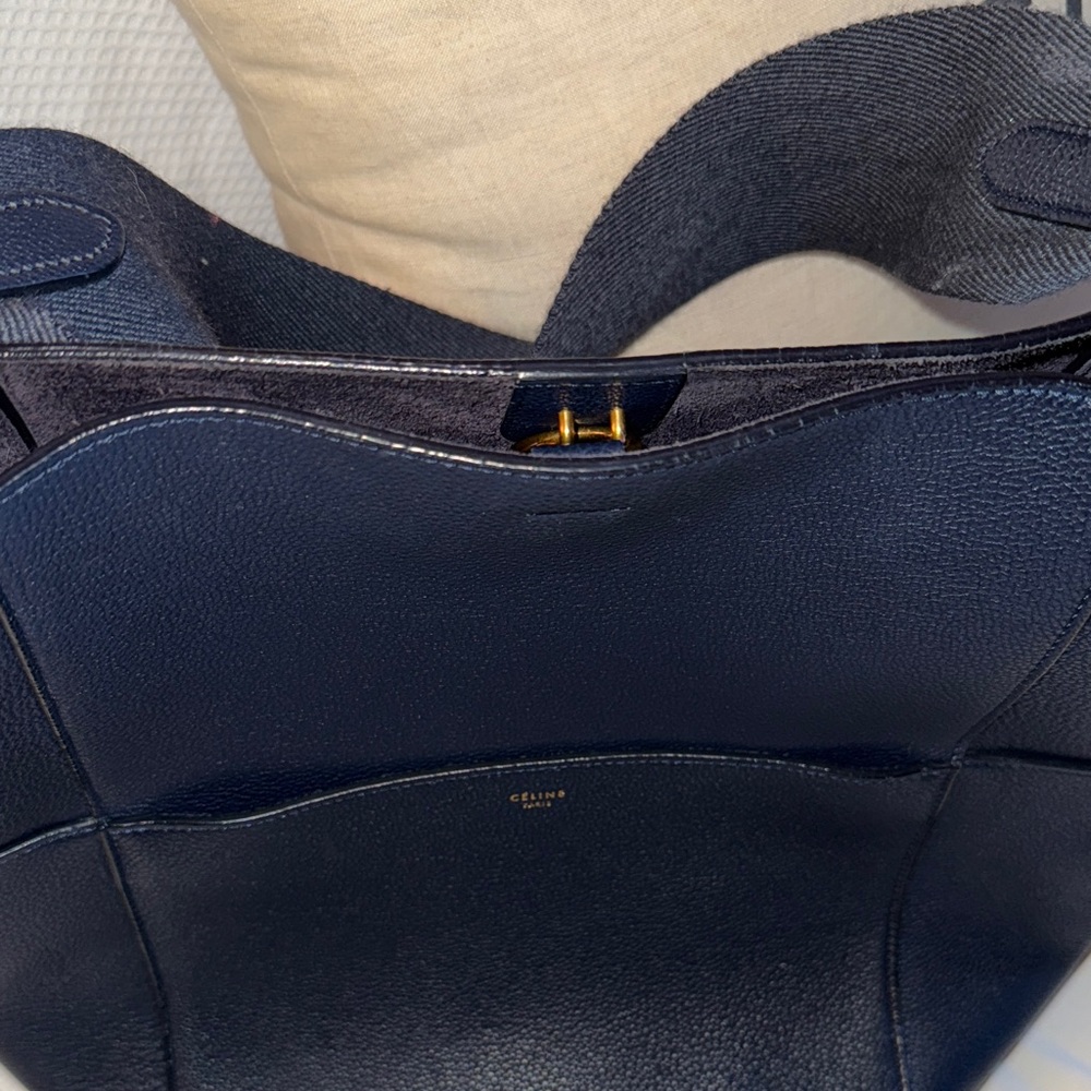 Celine Seau Sangle Handbag Navy